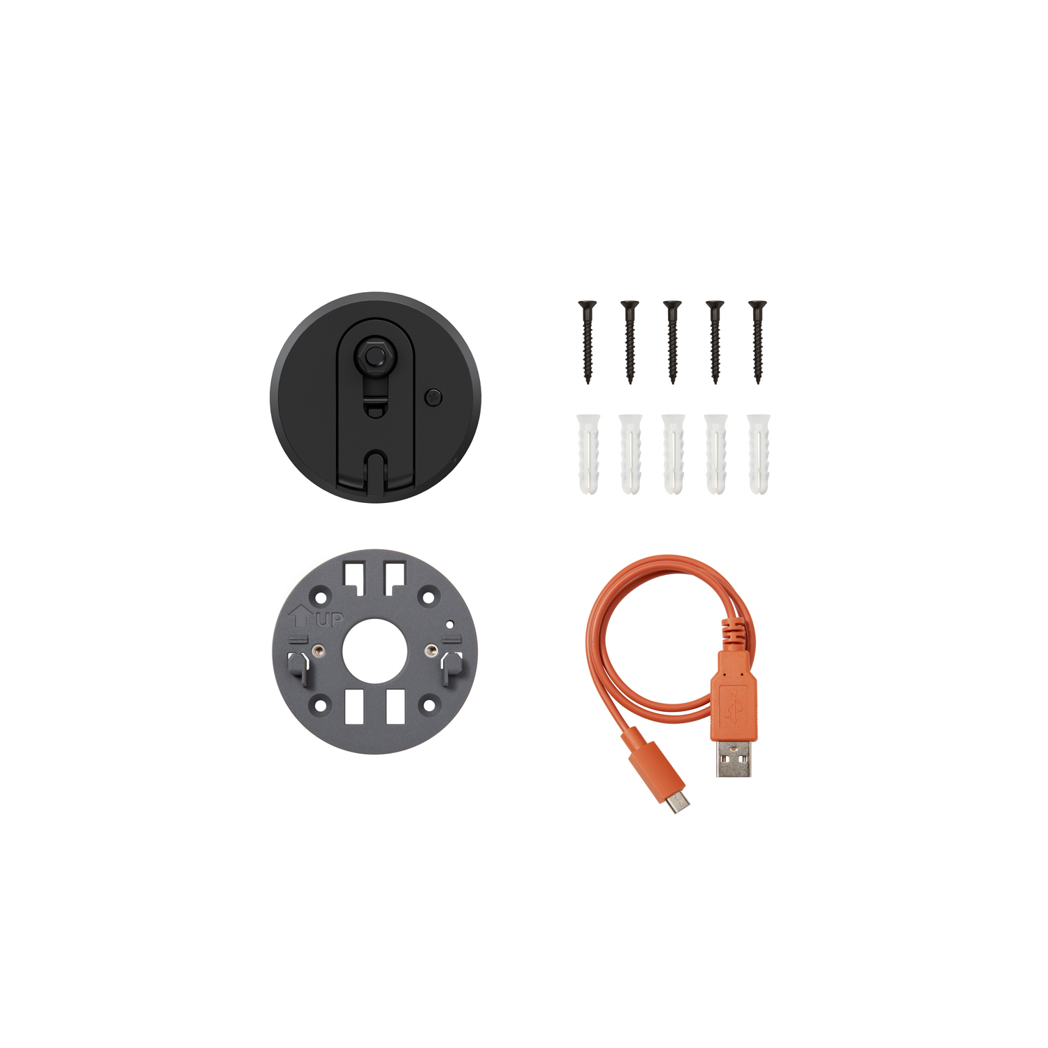 Black:Spare Parts Kit (For Outdoor Camera Plus Battery)