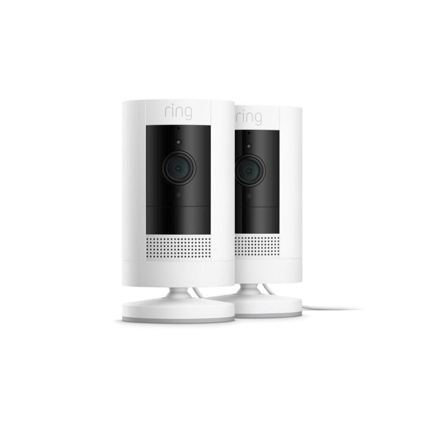White:2-Pack Outdoor Security Camera | Stick Up Cam Plug-In (for EU adapter)