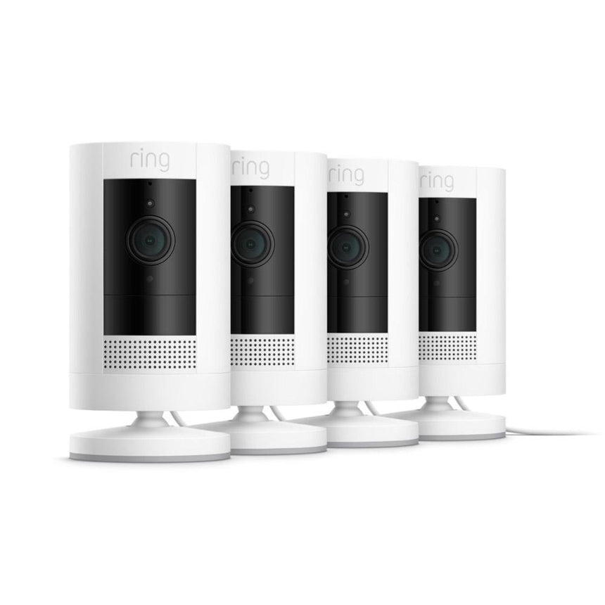 White:4-Pack Outdoor Security Camera | Stick Up Cam Plug-In (for EU adapter)