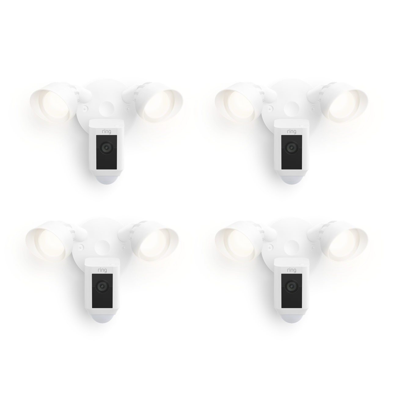 White:4-Pack Floodlight Cam Wired Plus