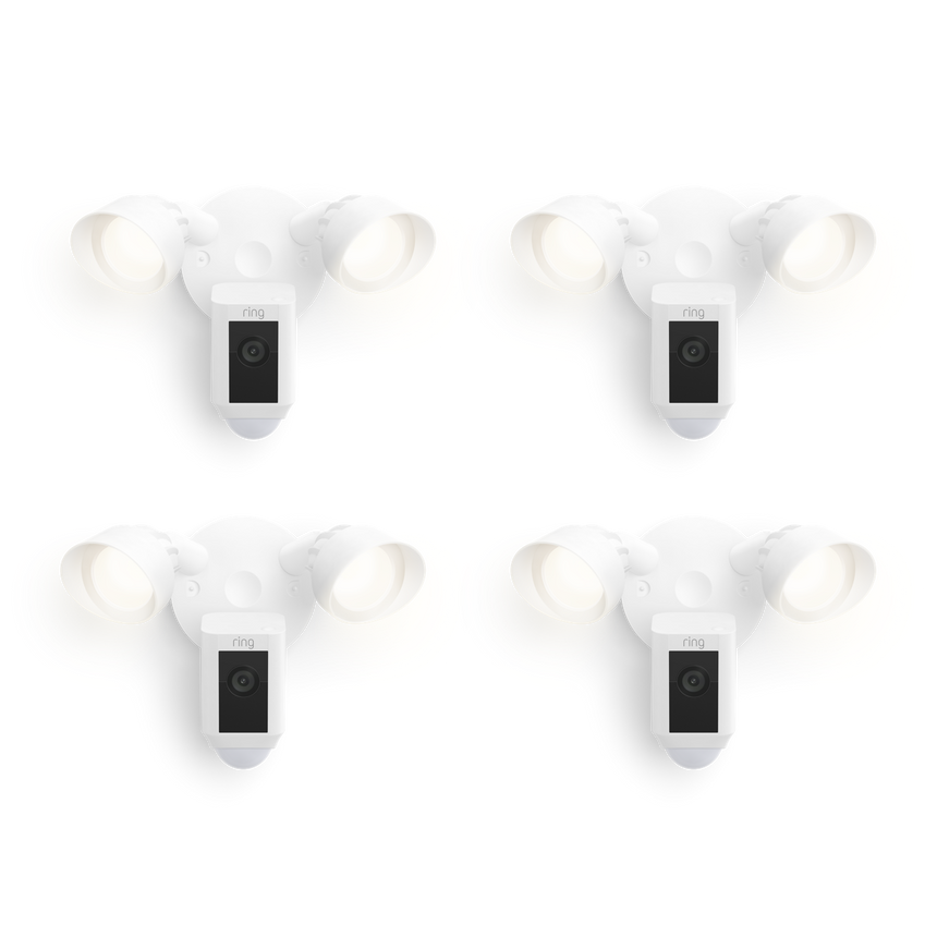 White:4-Pack Floodlight Cam Wired Plus