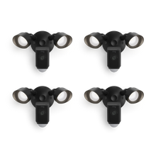 Black:4-Pack Floodlight Cam Wired Plus
