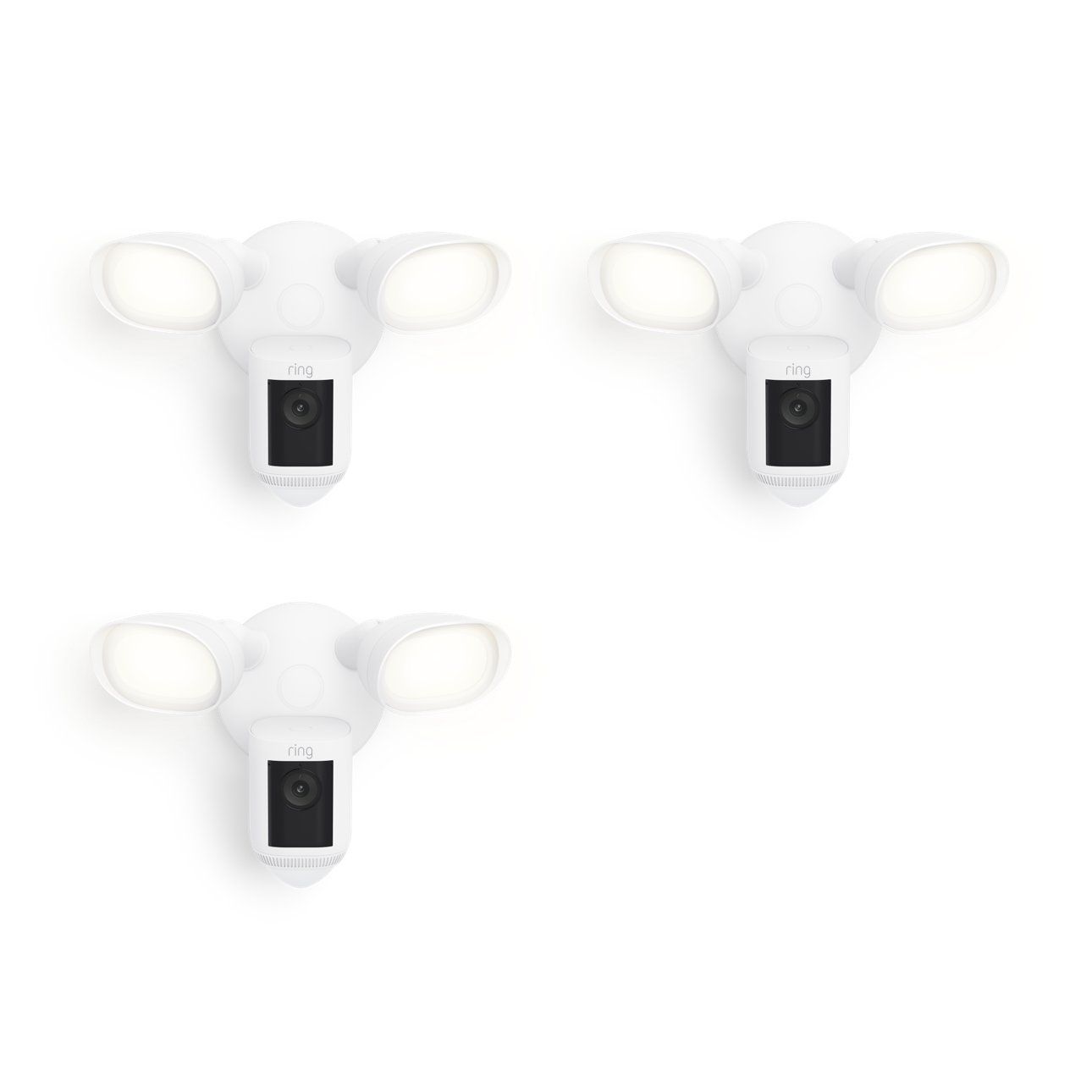 White:3-Pack Floodlight Cam Wired Pro
