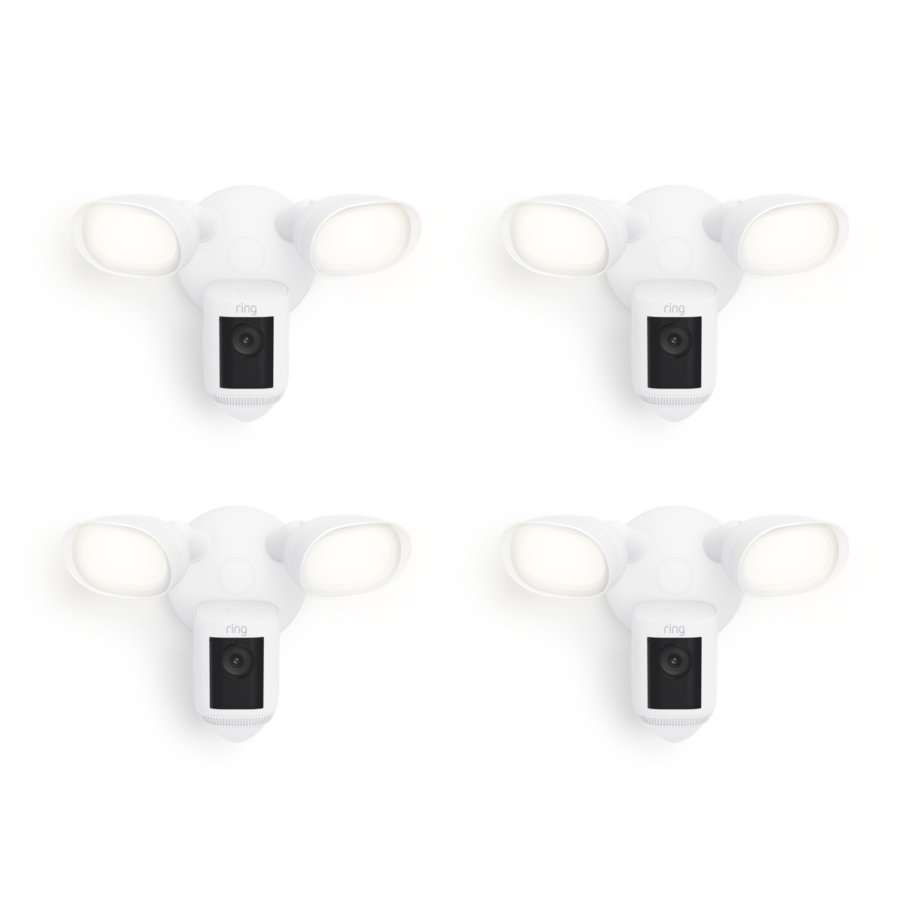 White:4-Pack Floodlight Cam Wired Pro