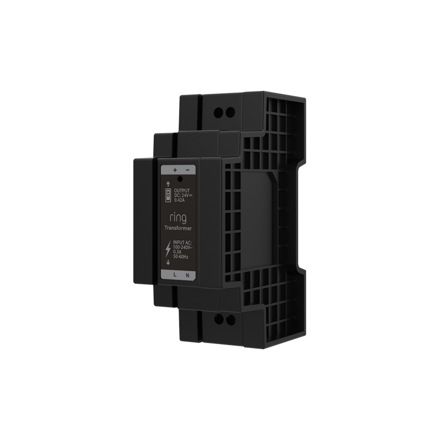 Black:DIN Rail Transformer for Wired Video Doorbells (2nd Generation)