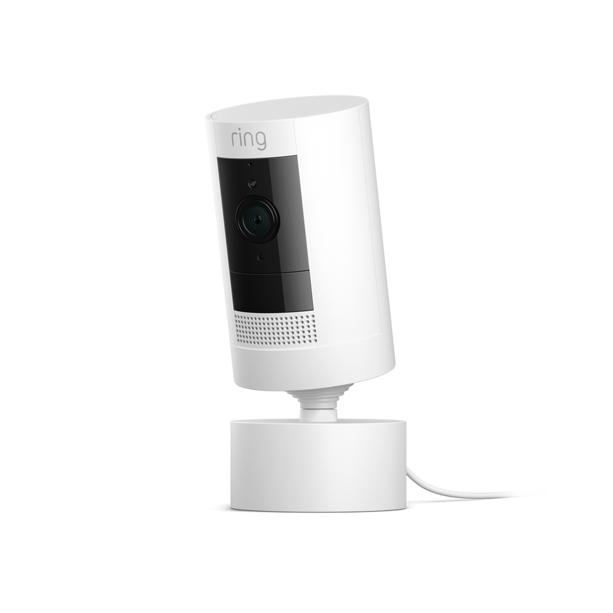White:Stick Up Cam Plug-In with Pan-Tilt Mount (for EU adapter)
