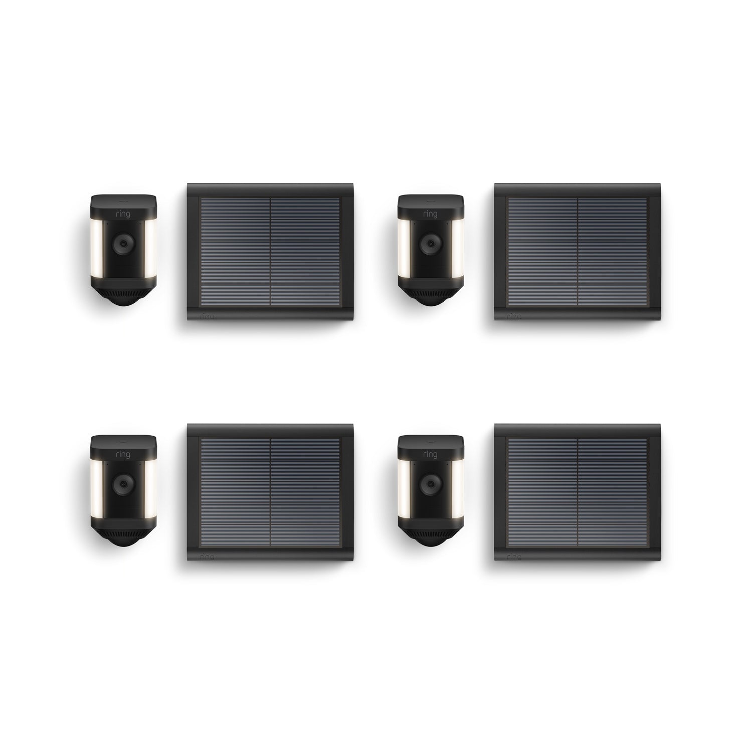 Black:4-Pack Spotlight Cam Plus Solar
