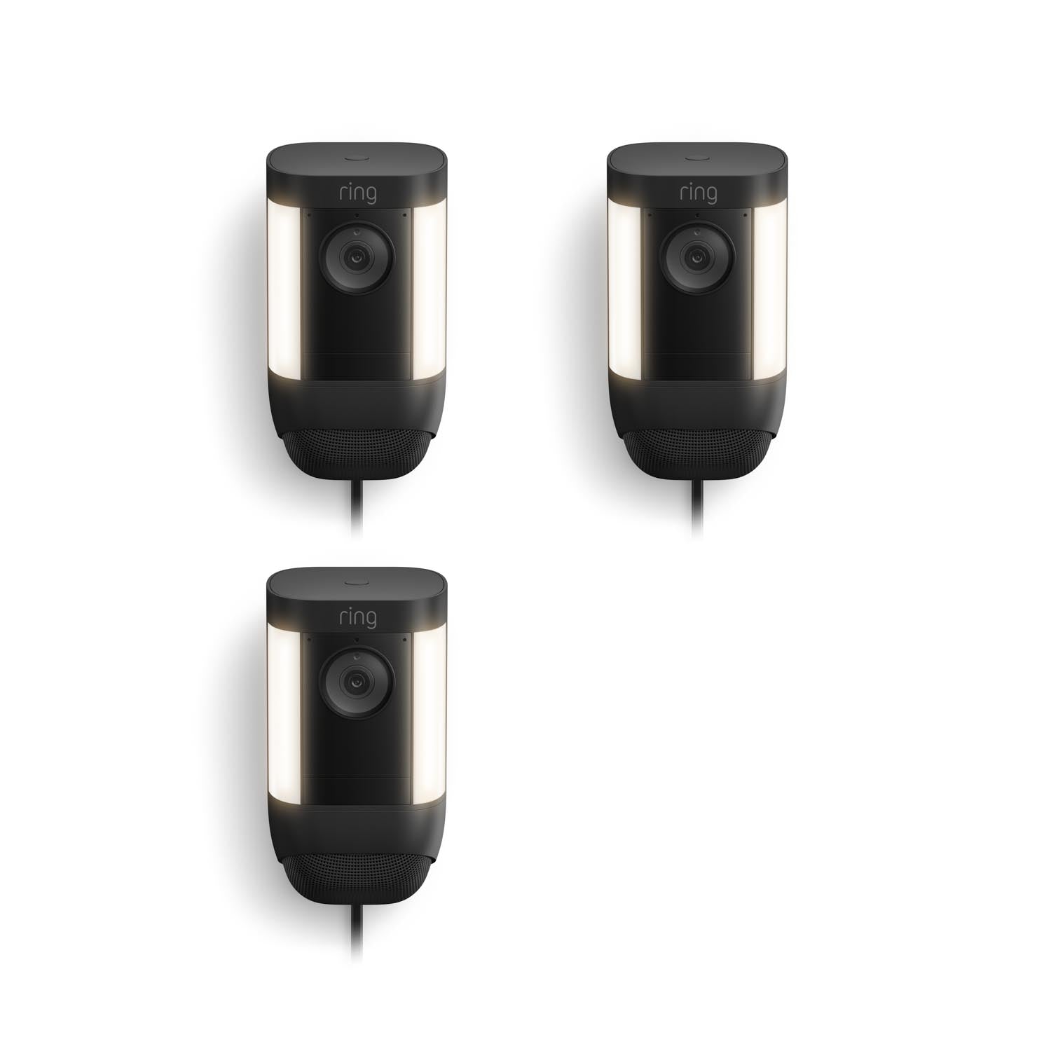 Black:3-Pack Spotlight Cam Pro Plug-In