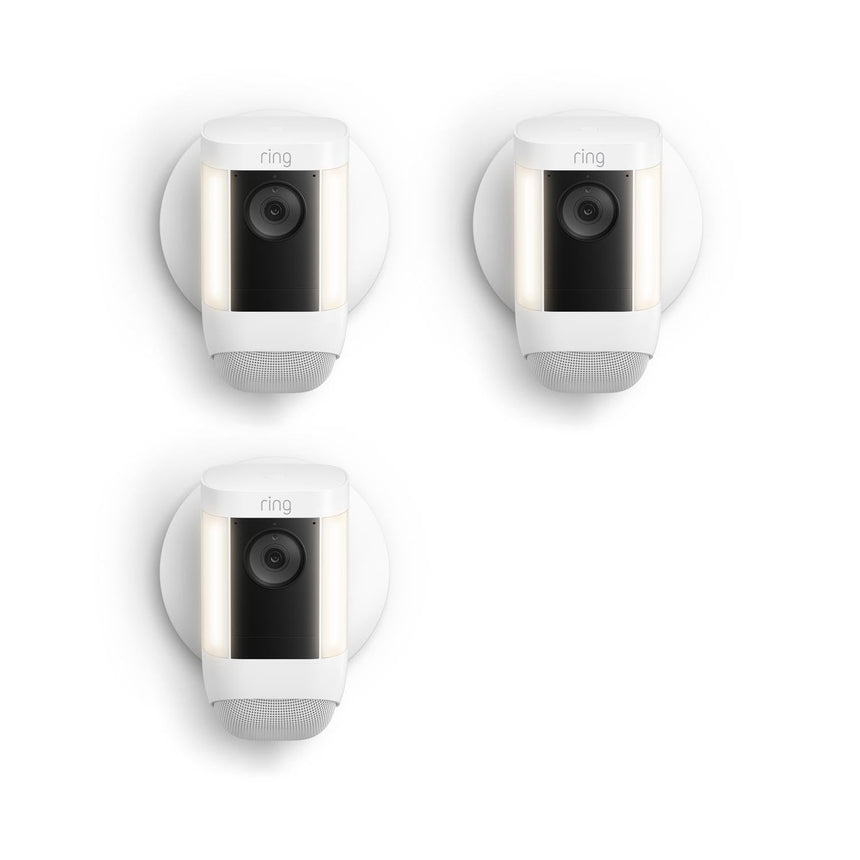 White:3-Pack Spotlight Cam Pro Wired