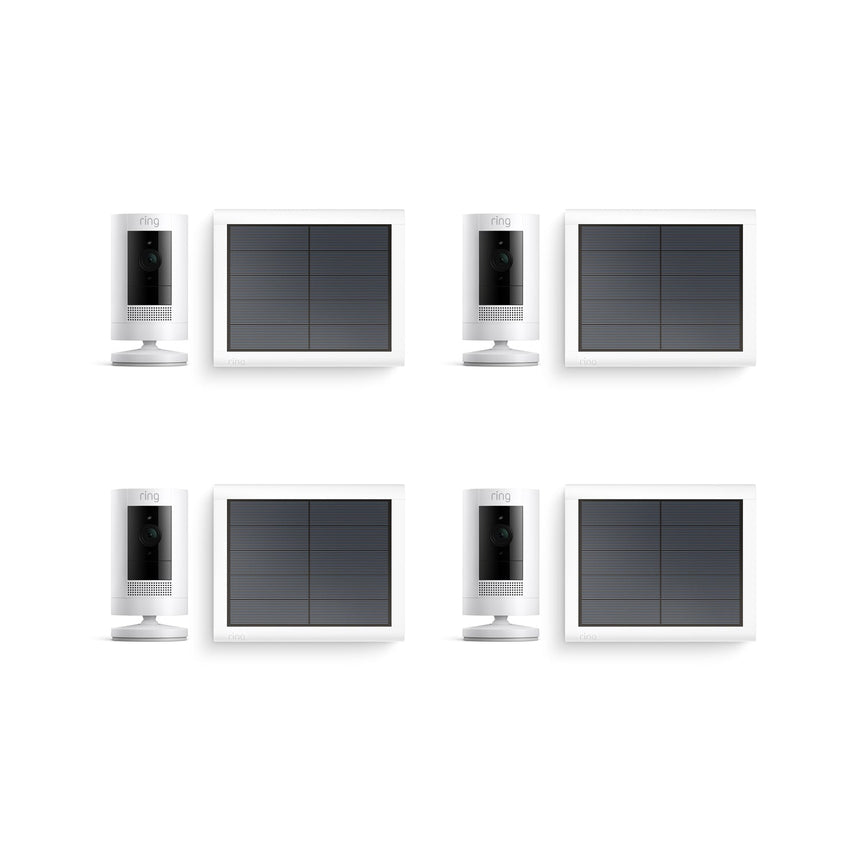 White:4-Pack Outdoor Security Camera | Stick Up Cam Solar