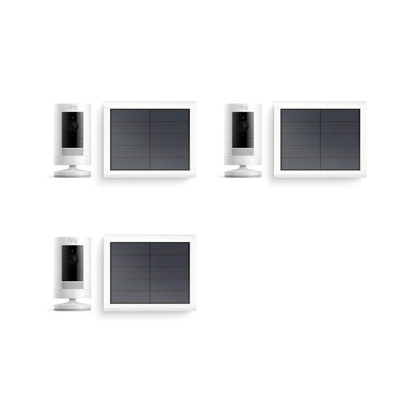 White:3-Pack Outdoor Security Camera | Stick Up Cam Solar