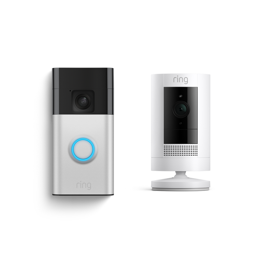 Satin Nickel:Battery Video Doorbell + Outdoor Camera Battery (Battery Video Doorbell + Stick Up Cam)