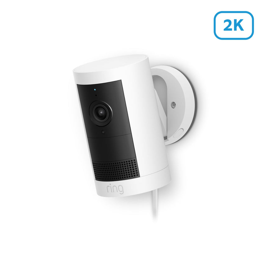White:Outdoor Camera Plus Plug-in (Featuring 2K Video with Ring Vision)
