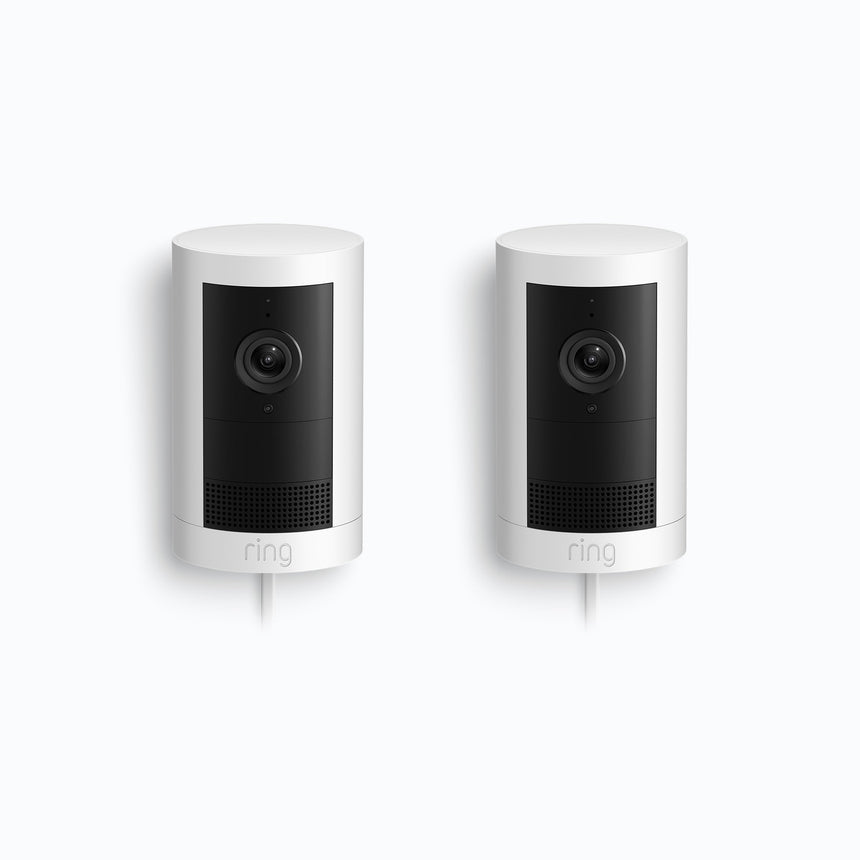 White:2-Pack Outdoor Camera Plus Plug-in (Featuring 2K Video with Ring Vision)